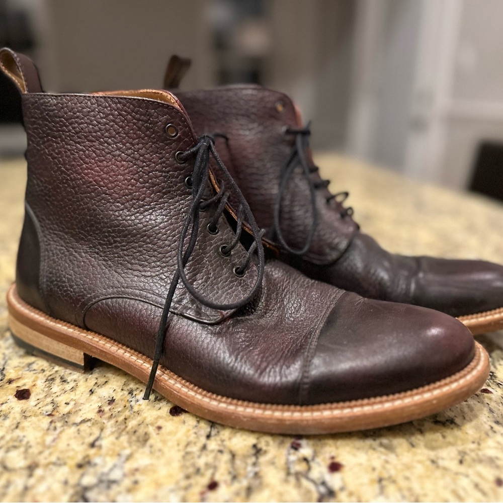 Men's Taft Rome Pebble Grain Brown Leather Boots